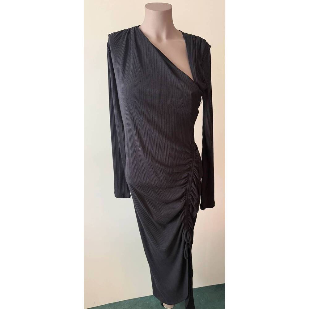 NEW R.G. KANE women's athena midi dress in black